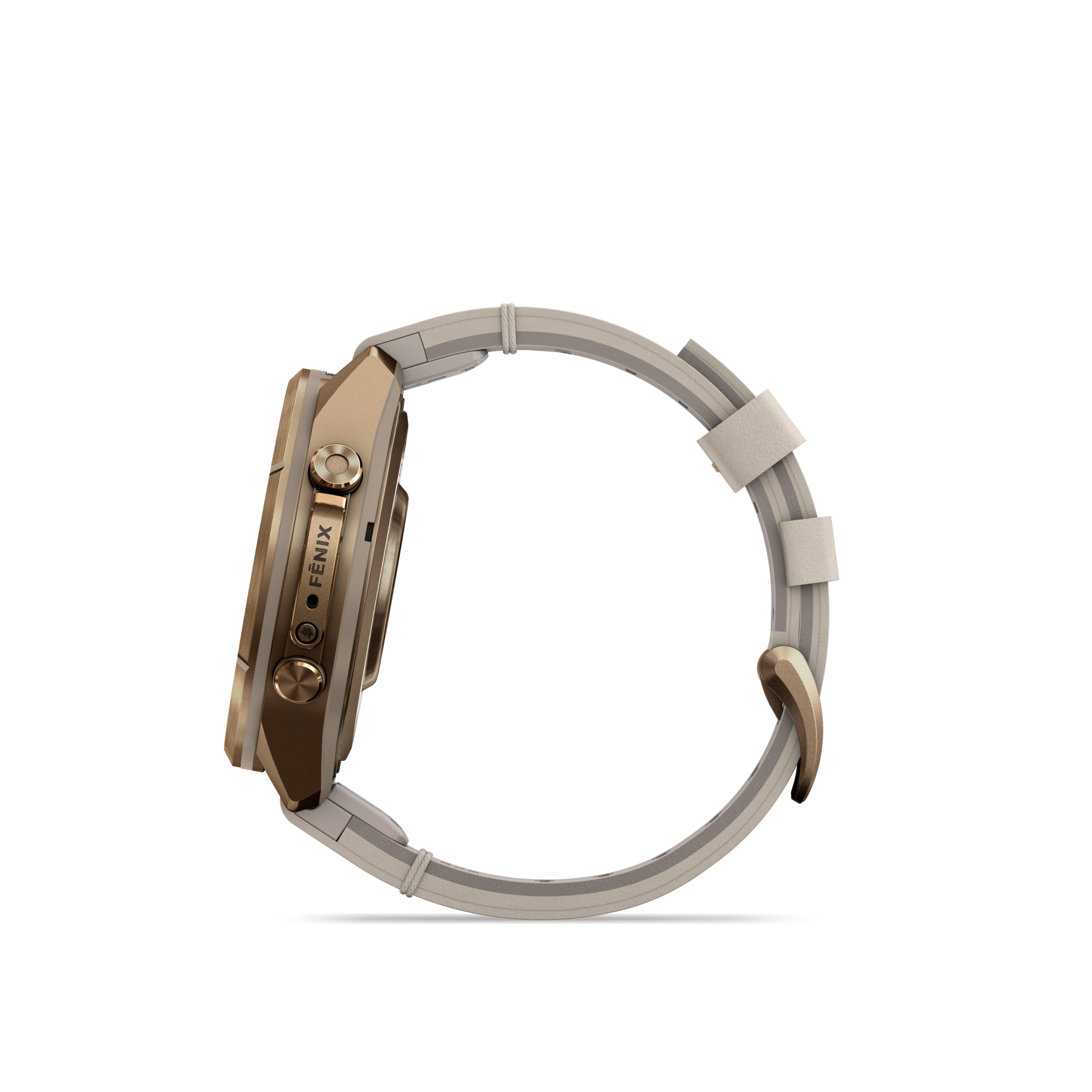 Fenix9Pro_HR_43mm_Flaxen-Leather_Left
